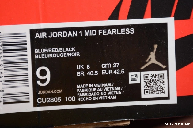 Fearless CU2805-100 Jordan SE Air Mid 1 Blue Great the 0714